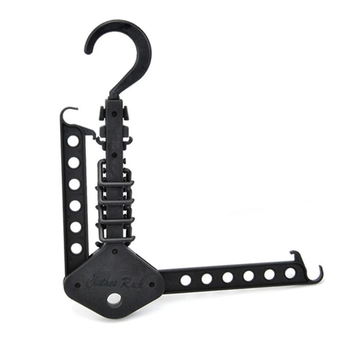 Folding Magic Hanger Space Saving Multi Hook Organizer Clothes Wardrobe Hanging - Black - 2
