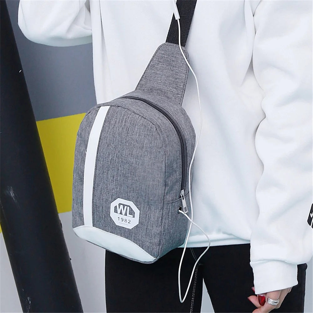 Fashion Oxford Cloth Casual Cross Body Messenger Shoulder Bag - Grey - 1