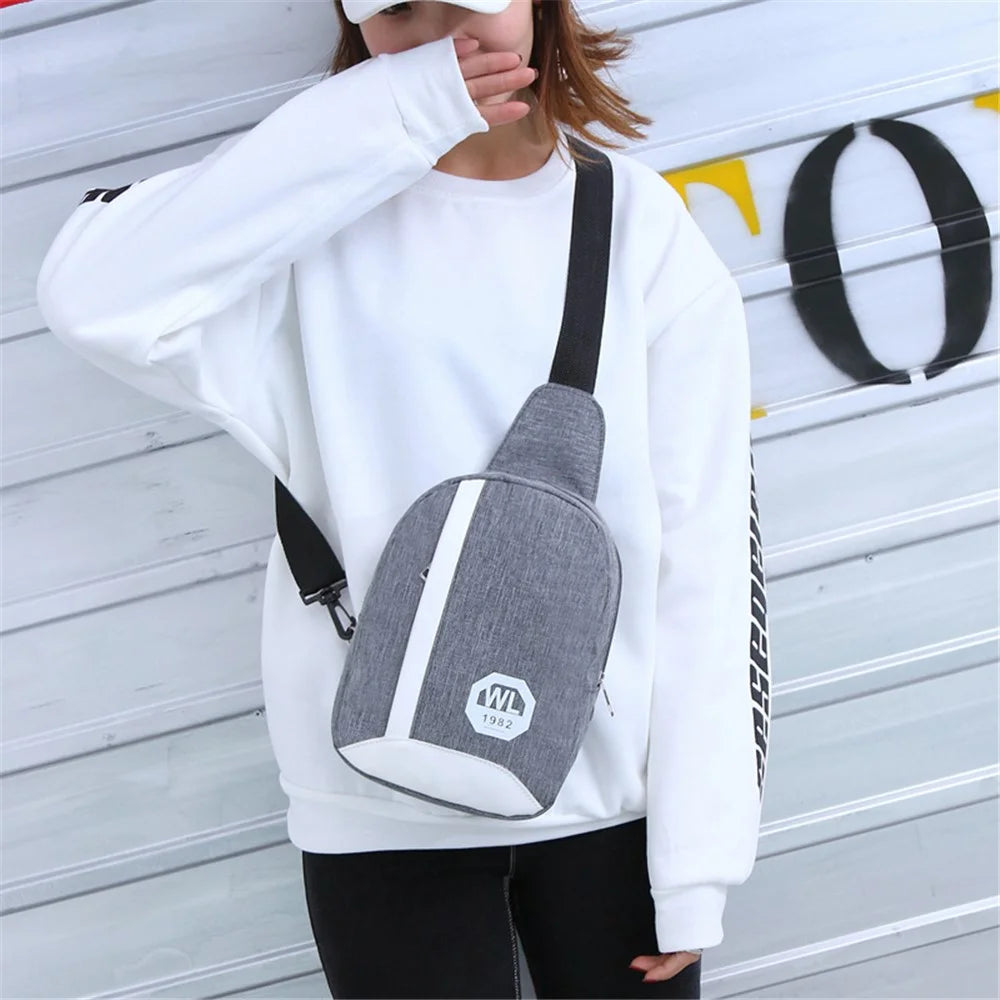 Fashion Oxford Cloth Casual Cross Body Messenger Shoulder Bag - Grey - 2