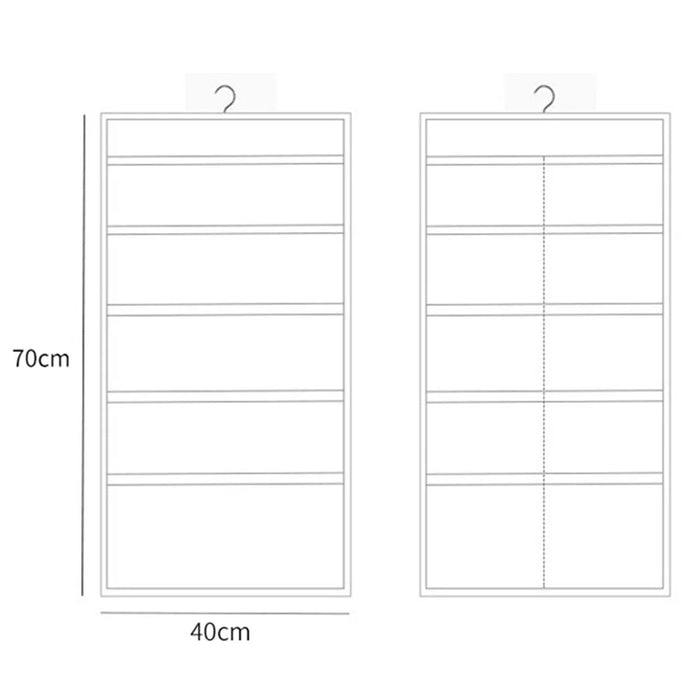 Dual-sided Hanging Closet Organizer for Underwear Sock Toiletries Bra 15 Mesh Pockets - Grey - 5
