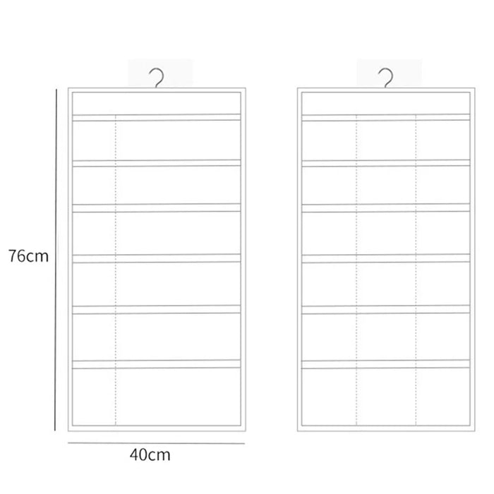 Dual-sided Hanging Closet Organizer for Underwear Sock Toiletries Bra 30 Mesh Pockets - Grey - 6