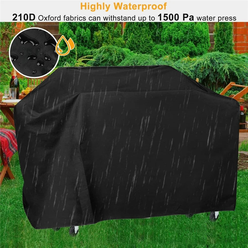 Waterproof BBQ Cover Outdoor Dustproof 210D Oxford Cloth Barbecue Grill Stove Protective Cover - Size S: 100x80x66cm - 4