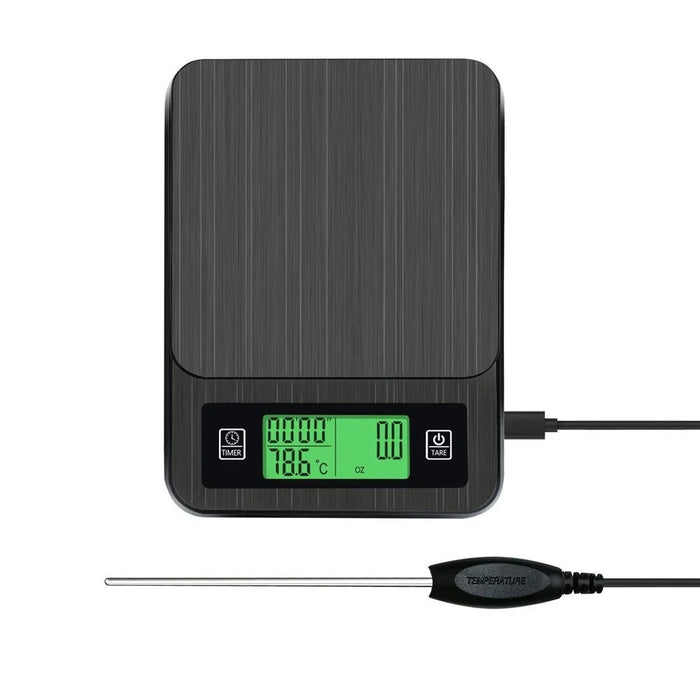 Digital Mini Scale 3kg 0.1g Pocket Electric Weight Grams with LCD Backlit Display and Temperature Probe - 1