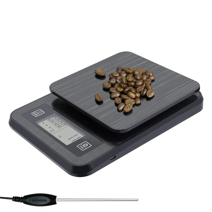 Digital Mini Scale 3kg 0.1g Pocket Electric Weight Grams with LCD Backlit Display and Temperature Probe - 2