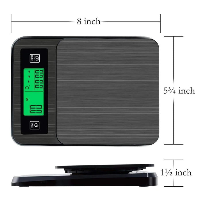 Digital Mini Scale 3kg 0.1g Pocket Electric Weight Grams with LCD Backlit Display and Temperature Probe - 3