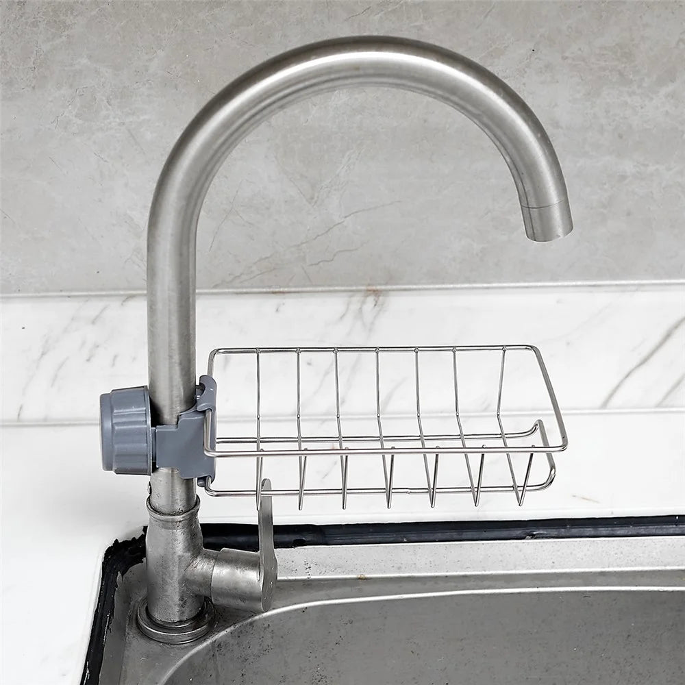Sink Tap Hanging Storage Holder Faucet Storage Rack Sponge Kitchen Faucet Clip Shelf Towel Organizer - Standard - 3