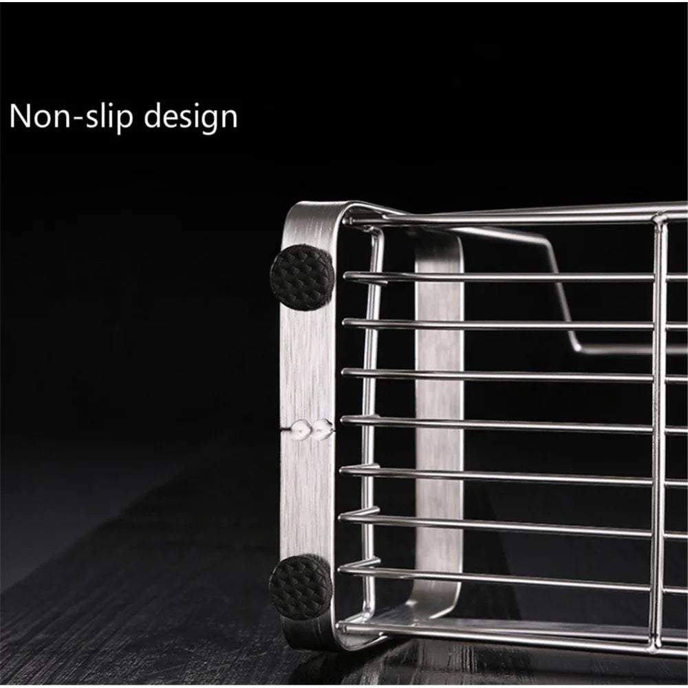 Kitchen Drain Basket Stainless Steel Faucet Sink Storage Rack  Shower Rack - 3