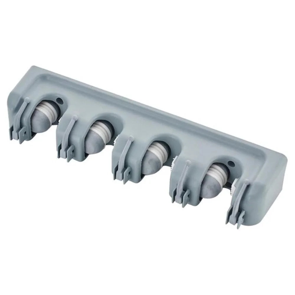 Anti-skid Buckle Design Multi-function Mop Hanger with Bendable Hook - 4 Racks - 1