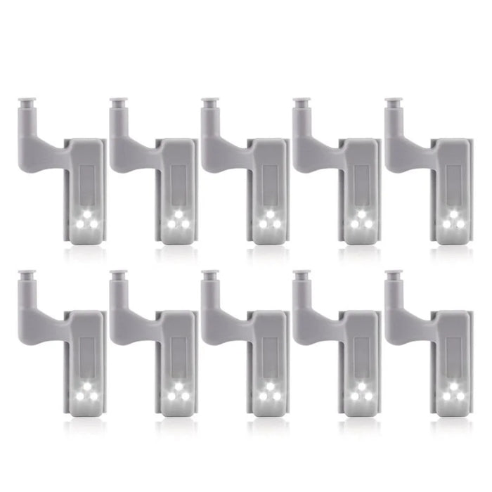 10Pcs/Pack Cabinet Wardrobe General LED Hinge Lamp LED Light with Battery - White - 2