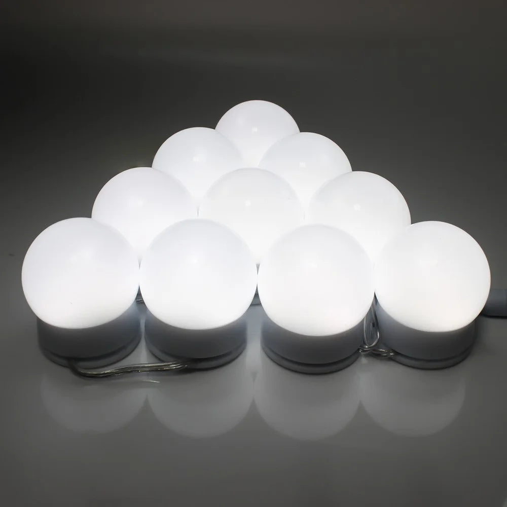 10-LED Mirror Dimmable Light Bulb Kit Vanity USB Makeup Mirror Light - 4