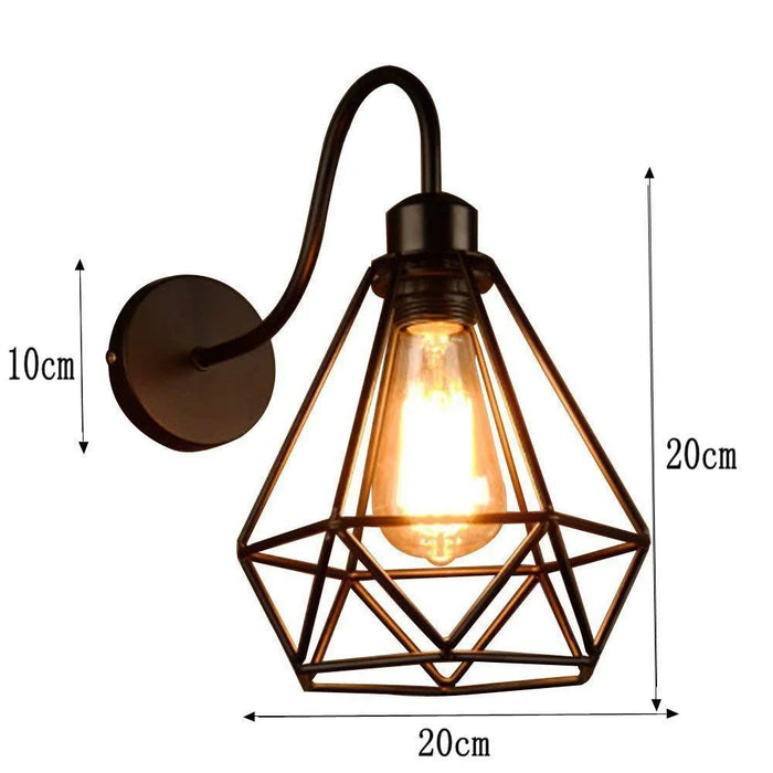 LED Home Restaurant Bedroom Retro Cafe Indoor Wall Light Lamp [Without Bulb] - 3
