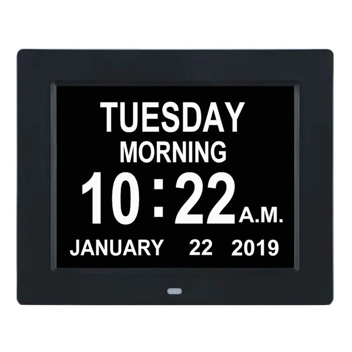For The Elderly 8-inch Digital Super Large Characters LED Electronic Calendar Alarm Clock - US Plug/Black - 3