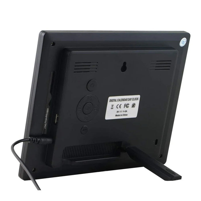 For The Elderly 8-inch Digital Super Large Characters LED Electronic Calendar Alarm Clock - US Plug/Black - 4