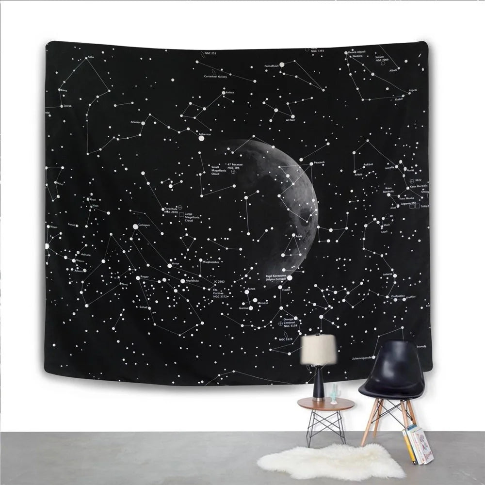 Constellation Tapestry Mandala Tapestry Wall Hanging Space Planet Wall Decor Beach Towel - 150x200cm - 1