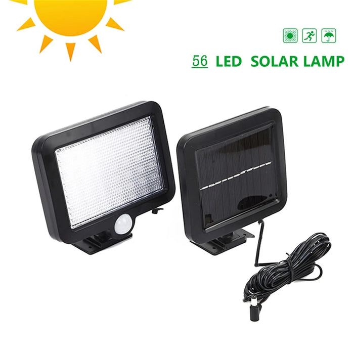 56-LED Solar Powered PIR Motion Sensor Outdoor Garden Light Security Flood Lamp - 1