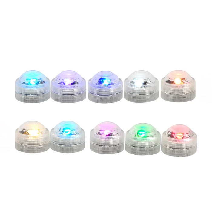 10Pcs 3cm Submersible RGB Color LED Light Lamp Waterproof Underwater Light with 2 Remote Controls for Vase Fishtank Wedding - 6