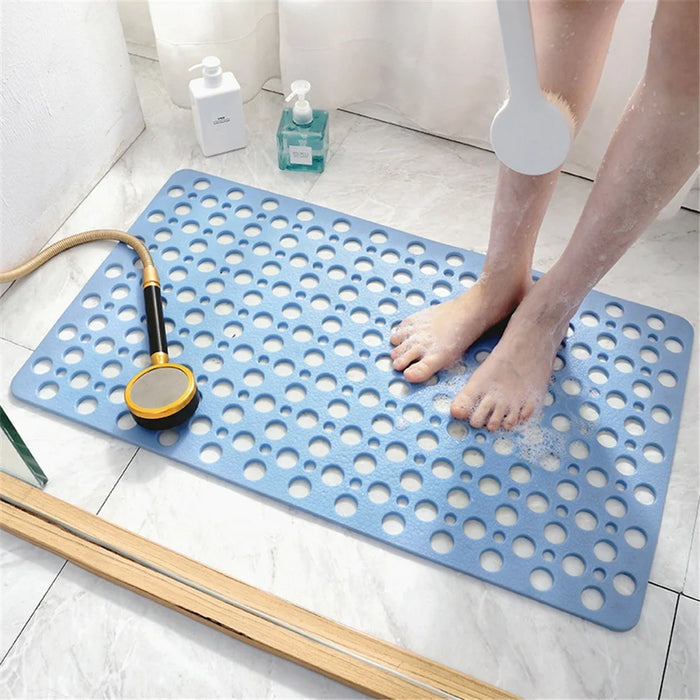 Anti-Slip Anti-Bacterial Bath Mat Bathroom Kitchen TPE Ground Bathtub Mat, Size: 21'' x 21'' - White - 2