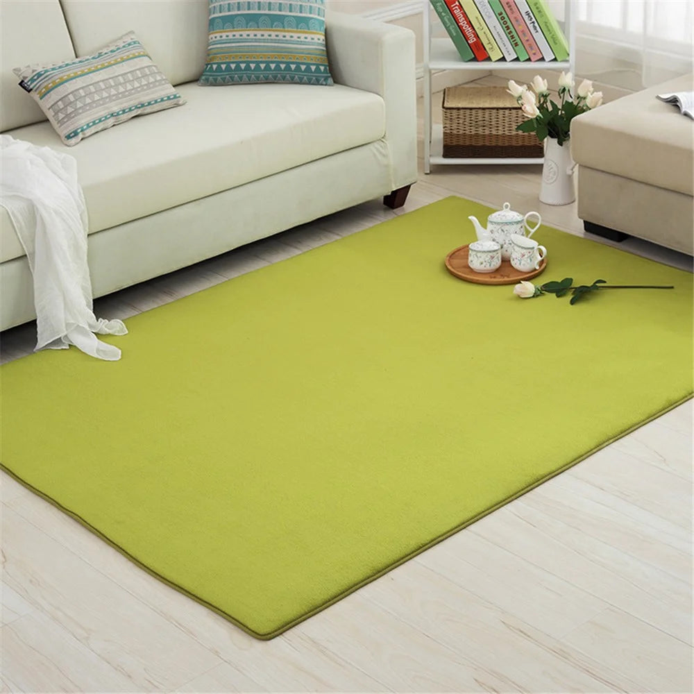 Coral Velvet Soft Mat Non-slip Bathroom Pad Bedroom Floor Rug Carpet 40 x 60cm - Green - 1