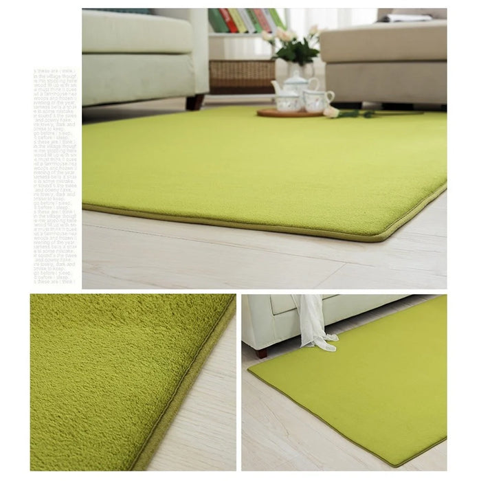 Coral Velvet Soft Mat Non-slip Bathroom Pad Bedroom Floor Rug Carpet 40 x 60cm - Green - 2