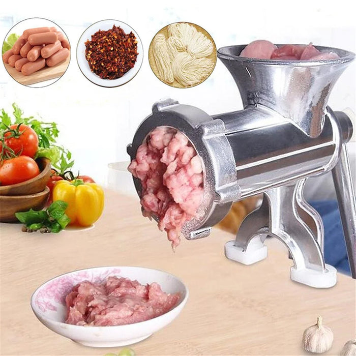 Manual Meat Grinder and Sausage Stuffer Meat Grinder Mincer Pasta Maker Crank - Silver - 3
