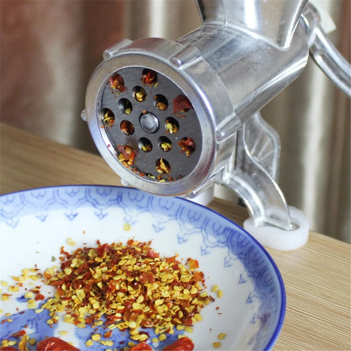Manual Meat Grinder and Sausage Stuffer Meat Grinder Mincer Pasta Maker Crank - Silver - 6