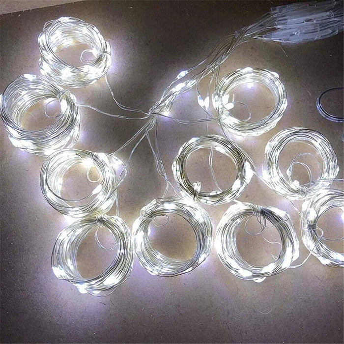 3mx2m 200-LED Fairy String Light Christmas Wedding Party Decoration Gift USB 8-Mode Curtain Window LED Light - White - 1