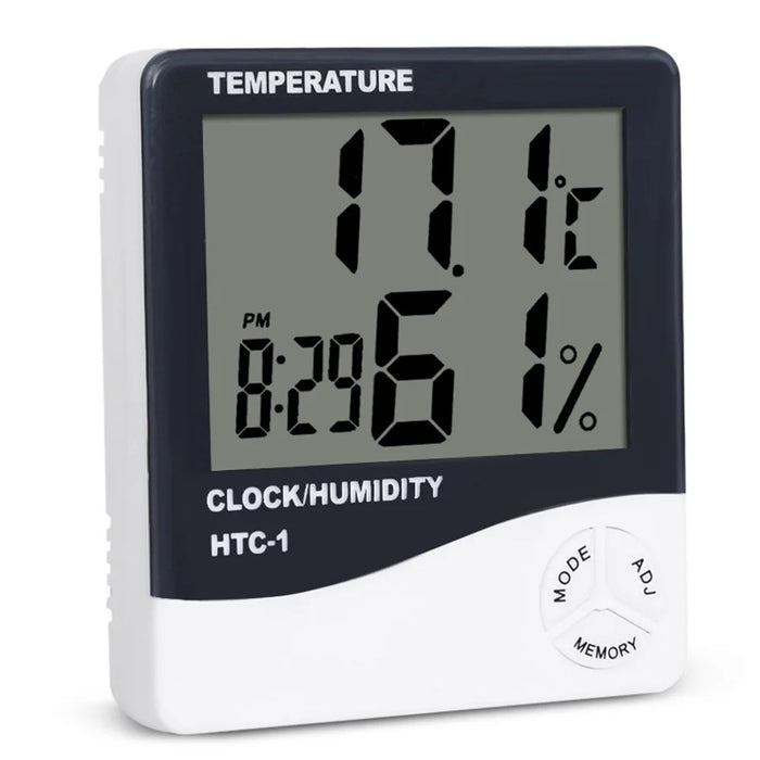 HTC-1 Digital LCD Thermometer Hygrometer Humidity Meter Room Indoor Temperature Clock - 6