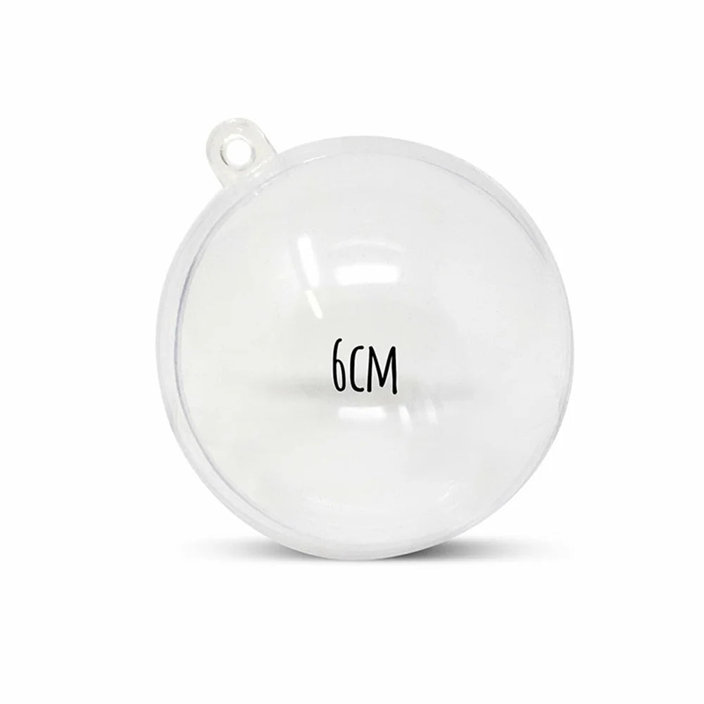 6cm Clear Plastic Ball Christmas Decoration Hanging Ball - 1