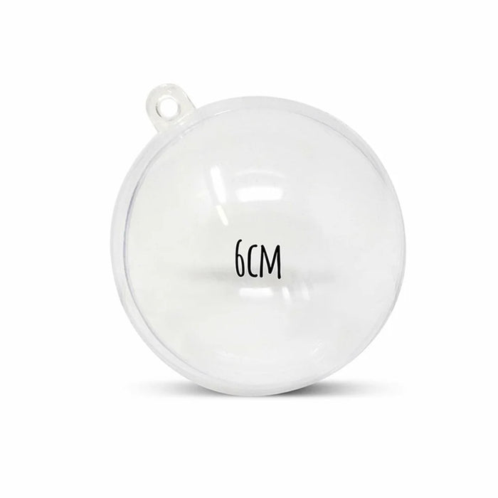 6cm Clear Plastic Ball Christmas Decoration Hanging Ball - 1