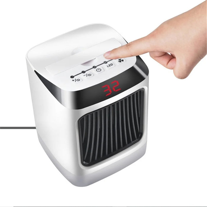 Mini Household Heaters Intelligent Remote Control Timing Colorful Night Light Portable Heater - EU Plug - 3