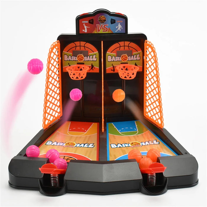 Tabletop Basketball Shooting Game Mini Classic Arcade Desktop Game Basketball Hoop Set - Orange - 3