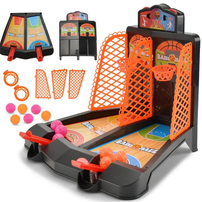Tabletop Basketball Shooting Game Mini Classic Arcade Desktop Game Basketball Hoop Set - Orange - 4
