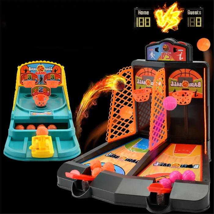 Tabletop Basketball Shooting Game Mini Classic Arcade Desktop Game Basketball Hoop Set - Orange - 5