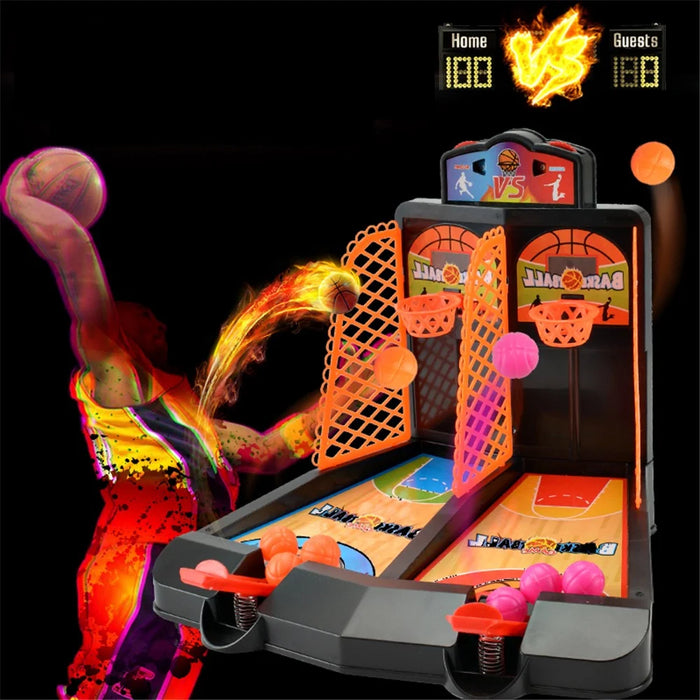 Tabletop Basketball Shooting Game Mini Classic Arcade Desktop Game Basketball Hoop Set - Orange - 7