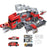 Kids Puzzle Toy Deformation Fire Engineering Vehicle Storage Parking Lot Car Model Set - Red - 1