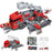 Kids Puzzle Toy Deformation Fire Engineering Vehicle Storage Parking Lot Car Model Set - Red - 4