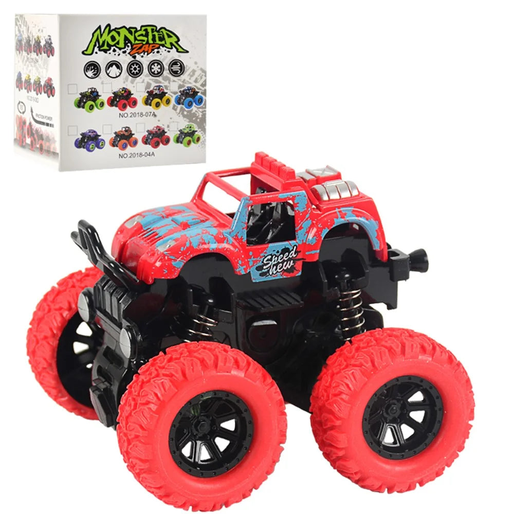 9cm Little Jeep Off-Road Vehicle Strong Four Big Wheel Inertia Scale Friction Power Car Boy Toy Gift - Random - 2