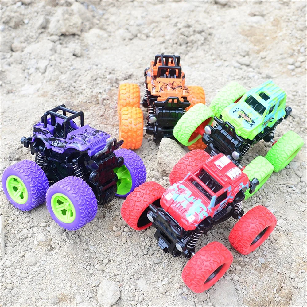 9cm Little Jeep Off-Road Vehicle Strong Four Big Wheel Inertia Scale Friction Power Car Boy Toy Gift - Random - 6