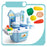 Children Kids Educational Play Set Kitchen Toys Plastics Dollhouse Dining Table - Blue - 3