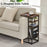 DULCII 595-C2 Narrow Side Table with Magazine Holder, 40x30x71cm - Rustic Brown - 2