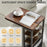 DULCII 595-C2 Narrow Side Table with Magazine Holder, 40x30x71cm - Rustic Brown - 3