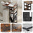 DULCII 595-C2 Narrow Side Table with Magazine Holder, 40x30x71cm - Rustic Brown - 4