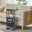 DULCII 595-C2 Narrow Side Table with Magazine Holder, 40x30x71cm - Rustic Brown - 6