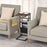 DULCII 595-C2 Narrow Side Table with Magazine Holder, 40x30x71cm - Rustic Brown - 7