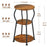 DULCII 888-8HP-3-Tier Small Round Side Table Waist End Table, 30x30x55cm - Rustic Brown - 7
