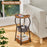 DULCII 596-BS9-3-Tier Round End Table with Cloth Storage Basket, 30x30x55cm - Rustic Brown - 2