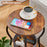 DULCII 596-BS9-3-Tier Round End Table with Cloth Storage Basket, 30x30x55cm - Rustic Brown - 4