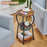 DULCII 596-BS9-3-Tier Round End Table with Cloth Storage Basket, 30x30x55cm - Rustic Brown - 7