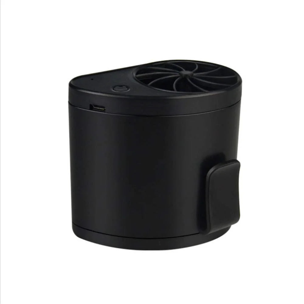 Portable Mini Mobile Air Conditioning Small Fan USB Rechargeable Hanging Waist - Black - 1
