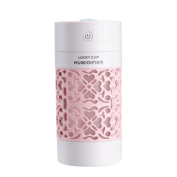2 Modes 250ml USB Charging Air Humidifier with Night Light and Mini Fan - Pink - 1